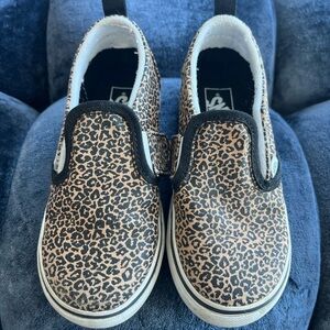 Vans Leopard Print Kids Slip-On Sneakers